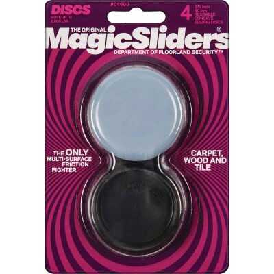 Magic Sliders 2-3/8 In. Concave Round Furniture Glide,(4-Pack)
